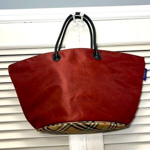 Burberrys of London Blue Label - Burgundy Vintage tote w/ COA -PRICE FIRM